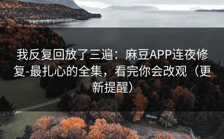 我反复回放了三遍：麻豆APP连夜修复-最扎心的全集，看完你会改观（更新提醒）