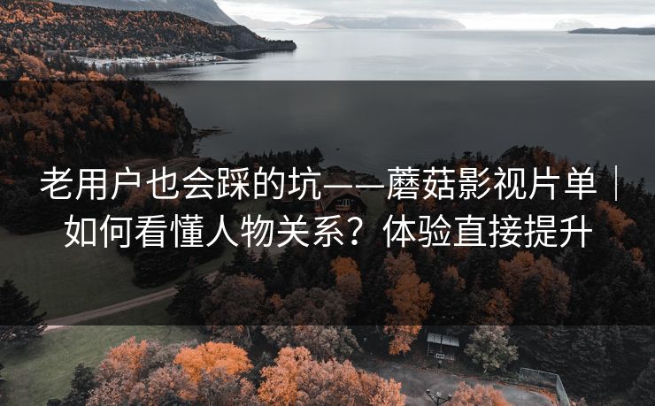 老用户也会踩的坑——蘑菇影视片单｜如何看懂人物关系？体验直接提升