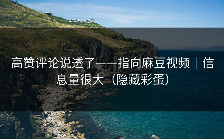 高赞评论说透了——指向麻豆视频｜信息量很大（隐藏彩蛋）